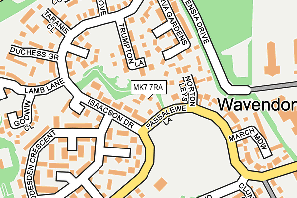 MK7 7RA map - OS OpenMap – Local (Ordnance Survey)