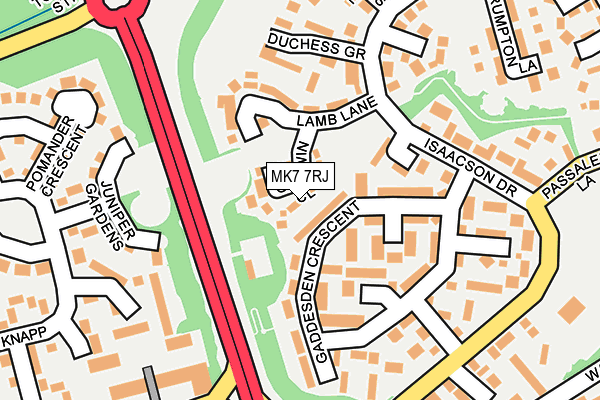 MK7 7RJ map - OS OpenMap – Local (Ordnance Survey) MK7 7RJ map - OS OpenMap – Local (Ordnance Survey)