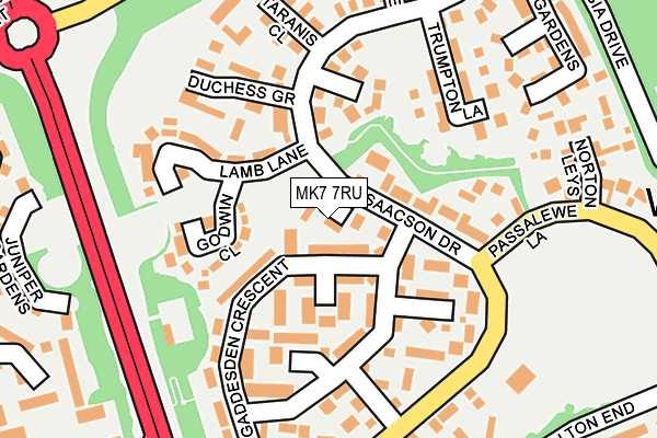 MK7 7RU map - OS OpenMap – Local (Ordnance Survey) MK7 7RU map - OS OpenMap – Local (Ordnance Survey)