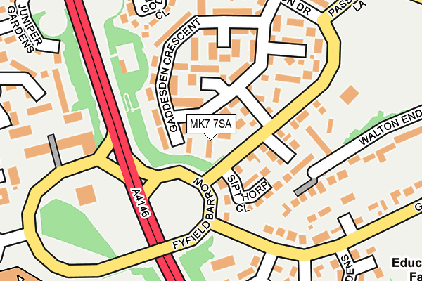 MK7 7SA map - OS OpenMap – Local (Ordnance Survey)