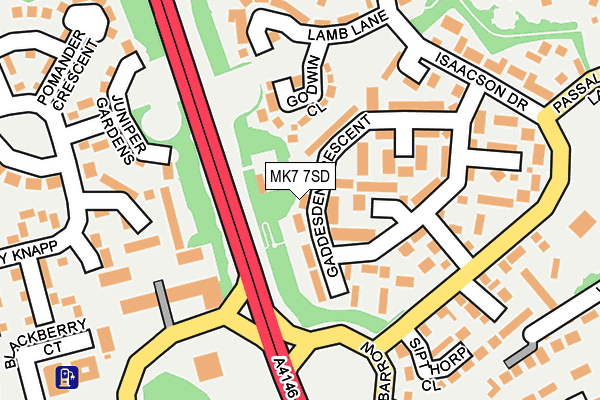 MK7 7SD map - OS OpenMap – Local (Ordnance Survey) MK7 7SD map - OS OpenMap – Local (Ordnance Survey)