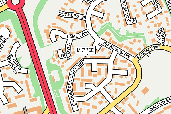 MK7 7SE map - OS OpenMap – Local (Ordnance Survey) MK7 7SE map - OS OpenMap – Local (Ordnance Survey)