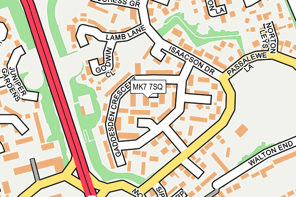 MK7 7SQ map - OS OpenMap – Local (Ordnance Survey) MK7 7SQ map - OS OpenMap – Local (Ordnance Survey)
