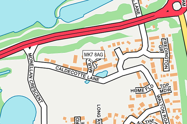 MK7 8AG map - OS OpenMap – Local (Ordnance Survey) MK7 8AG map - OS OpenMap – Local (Ordnance Survey)