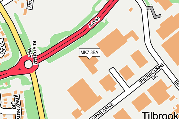 MK7 8BA map - OS OpenMap – Local (Ordnance Survey) MK7 8BA map - OS OpenMap – Local (Ordnance Survey)