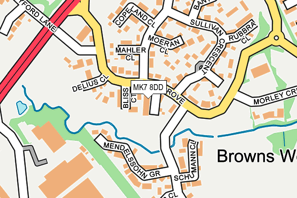 MK7 8DD map - OS OpenMap – Local (Ordnance Survey) MK7 8DD map - OS OpenMap – Local (Ordnance Survey)