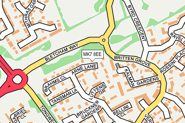 MK7 8EE map - OS OpenMap – Local (Ordnance Survey) MK7 8EE map - OS OpenMap – Local (Ordnance Survey)