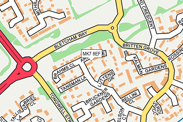 MK7 8EF map - OS OpenMap – Local (Ordnance Survey) MK7 8EF map - OS OpenMap – Local (Ordnance Survey)