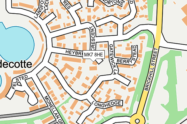 MK7 8HE map - OS OpenMap – Local (Ordnance Survey) MK7 8HE map - OS OpenMap – Local (Ordnance Survey)