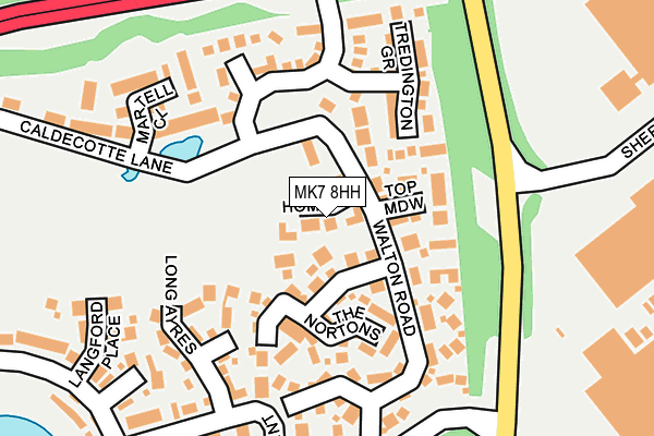 MK7 8HH map - OS OpenMap – Local (Ordnance Survey) MK7 8HH map - OS OpenMap – Local (Ordnance Survey)