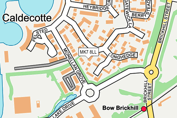 MK7 8LL map - OS OpenMap – Local (Ordnance Survey) MK7 8LL map - OS OpenMap – Local (Ordnance Survey)
