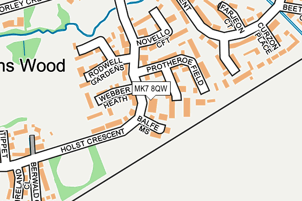 MK7 8QW map - OS OpenMap – Local (Ordnance Survey) MK7 8QW map - OS OpenMap – Local (Ordnance Survey)