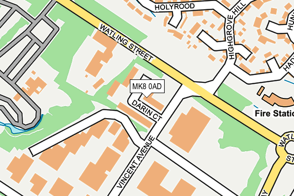 MK8 0AD map - OS OpenMap – Local (Ordnance Survey)
