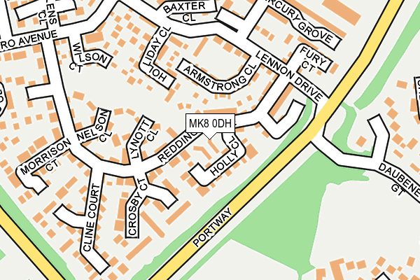 MK8 0DH map - OS OpenMap – Local (Ordnance Survey)