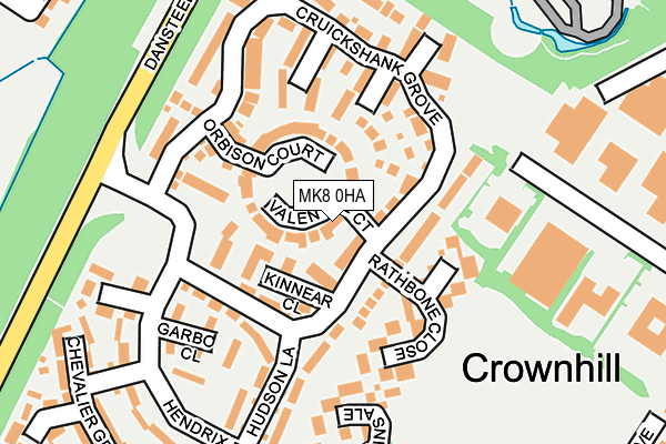 MK8 0HA map - OS OpenMap – Local (Ordnance Survey)