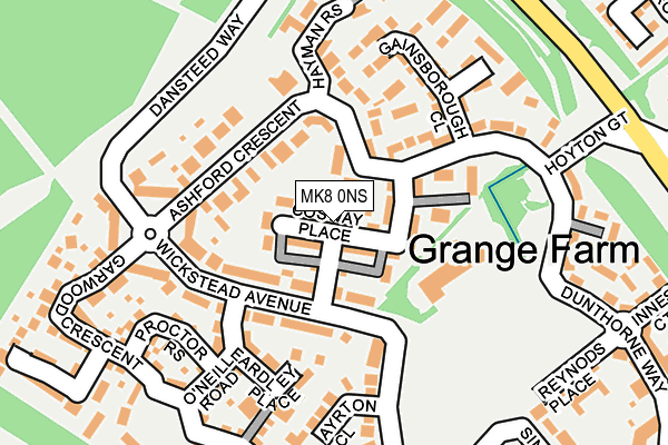 MK8 0NS map - OS OpenMap – Local (Ordnance Survey)