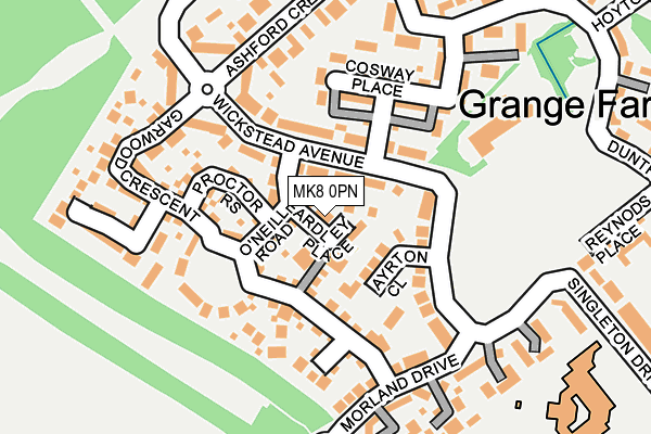 MK8 0PN map - OS OpenMap – Local (Ordnance Survey)