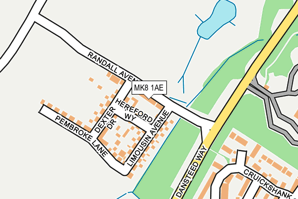 MK8 1AE map - OS OpenMap – Local (Ordnance Survey) MK8 1AE map - OS OpenMap – Local (Ordnance Survey)