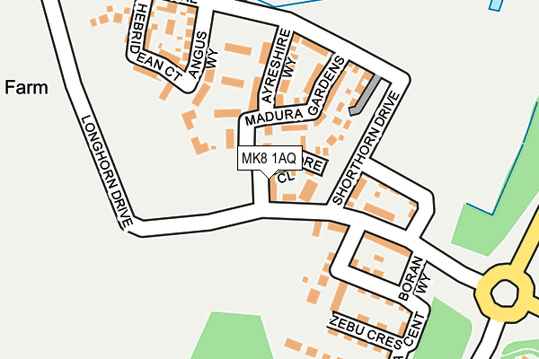 MK8 1AQ map - OS OpenMap – Local (Ordnance Survey) MK8 1AQ map - OS OpenMap – Local (Ordnance Survey)
