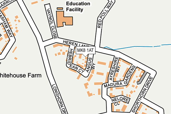 MK8 1AT map - OS OpenMap – Local (Ordnance Survey) MK8 1AT map - OS OpenMap – Local (Ordnance Survey)