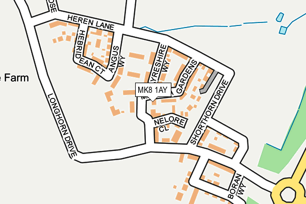 MK8 1AY map - OS OpenMap – Local (Ordnance Survey) MK8 1AY map - OS OpenMap – Local (Ordnance Survey)