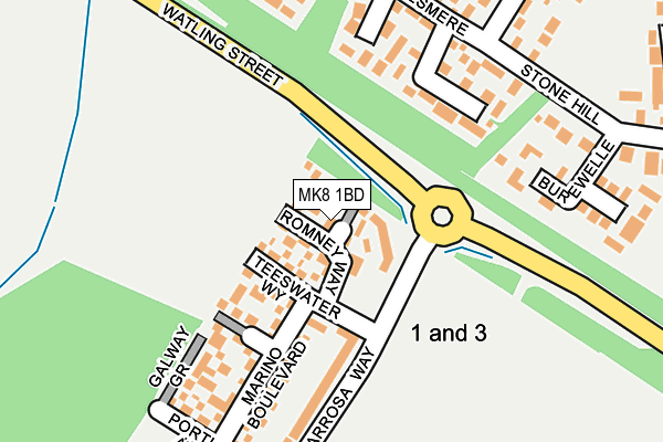 MK8 1BD map - OS OpenMap – Local (Ordnance Survey) MK8 1BD map - OS OpenMap – Local (Ordnance Survey)