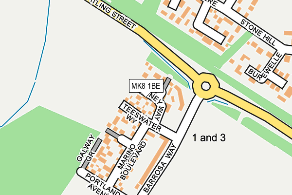 MK8 1BE map - OS OpenMap – Local (Ordnance Survey) MK8 1BE map - OS OpenMap – Local (Ordnance Survey)