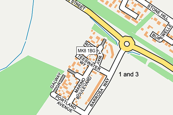 MK8 1BG map - OS OpenMap – Local (Ordnance Survey) MK8 1BG map - OS OpenMap – Local (Ordnance Survey)