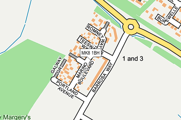 MK8 1BH map - OS OpenMap – Local (Ordnance Survey) MK8 1BH map - OS OpenMap – Local (Ordnance Survey)