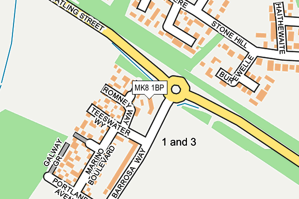 MK8 1BP map - OS OpenMap – Local (Ordnance Survey) MK8 1BP map - OS OpenMap – Local (Ordnance Survey)