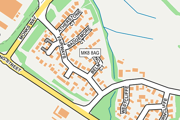 MK8 8AG map - OS OpenMap – Local (Ordnance Survey) MK8 8AG map - OS OpenMap – Local (Ordnance Survey)