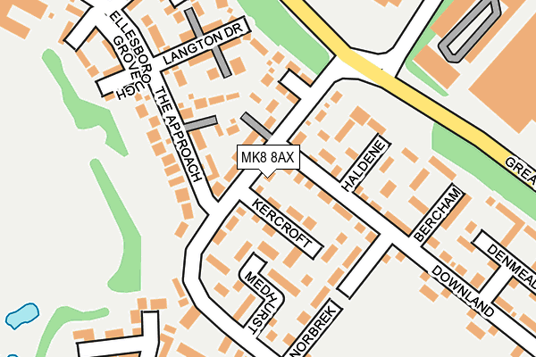 MK8 8AX map - OS OpenMap – Local (Ordnance Survey) MK8 8AX map - OS OpenMap – Local (Ordnance Survey)