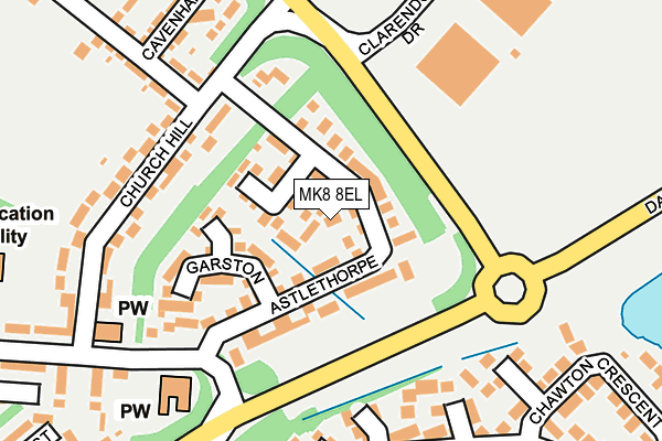 MK8 8EL map - OS OpenMap – Local (Ordnance Survey)