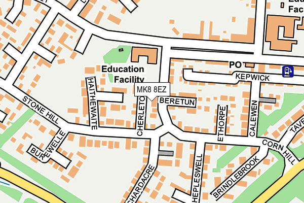 MK8 8EZ map - OS OpenMap – Local (Ordnance Survey) MK8 8EZ map - OS OpenMap – Local (Ordnance Survey)