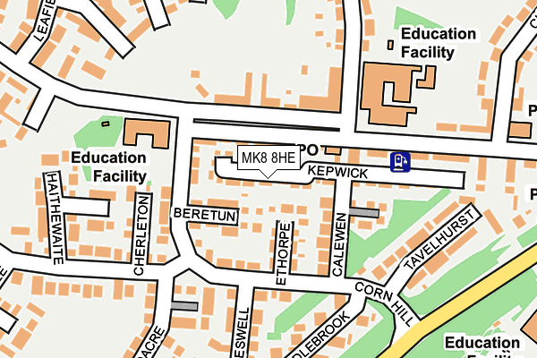 MK8 8HE map - OS OpenMap – Local (Ordnance Survey) MK8 8HE map - OS OpenMap – Local (Ordnance Survey)