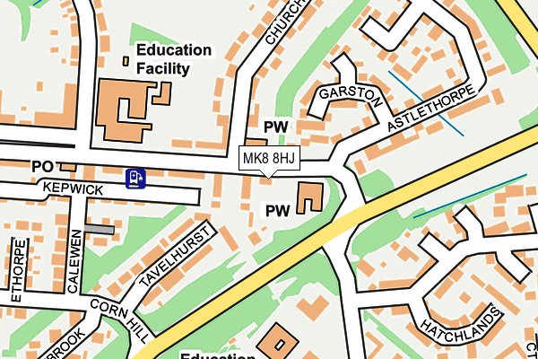 MK8 8HJ map - OS OpenMap – Local (Ordnance Survey) MK8 8HJ map - OS OpenMap – Local (Ordnance Survey)
