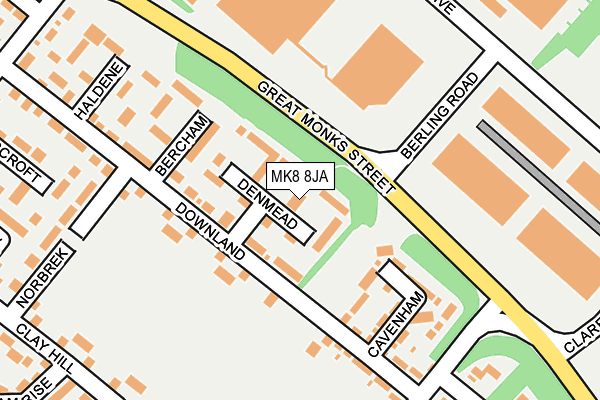 MK8 8JA map - OS OpenMap – Local (Ordnance Survey) MK8 8JA map - OS OpenMap – Local (Ordnance Survey)