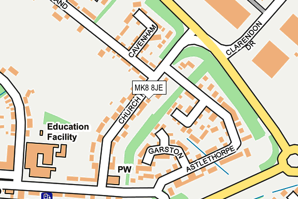 MK8 8JE map - OS OpenMap – Local (Ordnance Survey) MK8 8JE map - OS OpenMap – Local (Ordnance Survey)