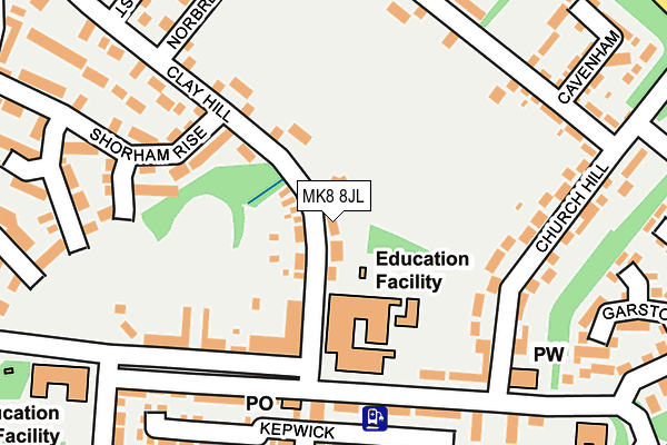 MK8 8JL map - OS OpenMap – Local (Ordnance Survey) MK8 8JL map - OS OpenMap – Local (Ordnance Survey)