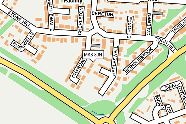 MK8 8JN map - OS OpenMap – Local (Ordnance Survey) MK8 8JN map - OS OpenMap – Local (Ordnance Survey)