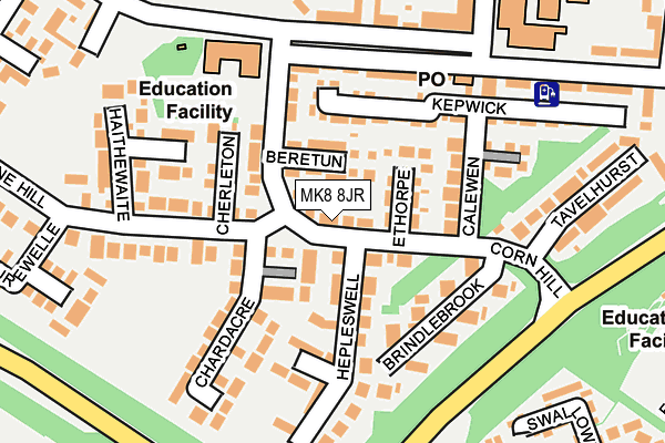 MK8 8JR map - OS OpenMap – Local (Ordnance Survey) MK8 8JR map - OS OpenMap – Local (Ordnance Survey)