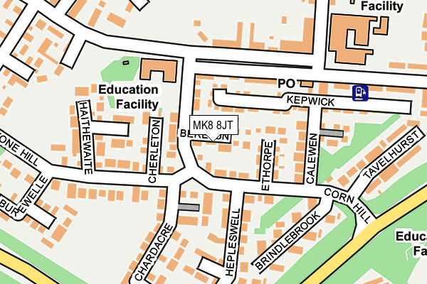 MK8 8JT map - OS OpenMap – Local (Ordnance Survey) MK8 8JT map - OS OpenMap – Local (Ordnance Survey)