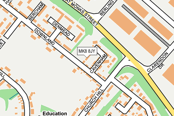 MK8 8JY map - OS OpenMap – Local (Ordnance Survey) MK8 8JY map - OS OpenMap – Local (Ordnance Survey)