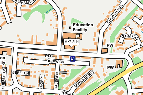 MK8 8LH map - OS OpenMap – Local (Ordnance Survey) MK8 8LH map - OS OpenMap – Local (Ordnance Survey)