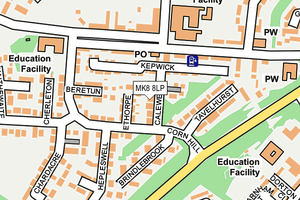 MK8 8LP map - OS OpenMap – Local (Ordnance Survey)