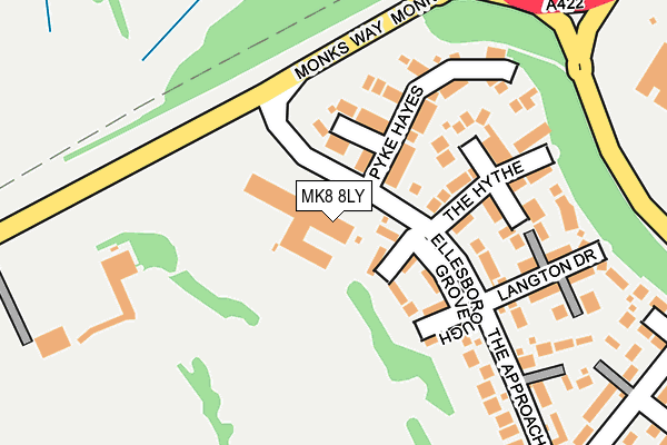 MK8 8LY map - OS OpenMap – Local (Ordnance Survey)