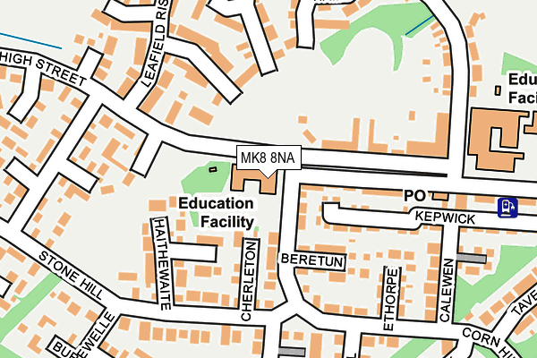 MK8 8NA map - OS OpenMap – Local (Ordnance Survey) MK8 8NA map - OS OpenMap – Local (Ordnance Survey)