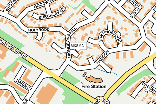 MK8 9AJ map - OS OpenMap – Local (Ordnance Survey)
