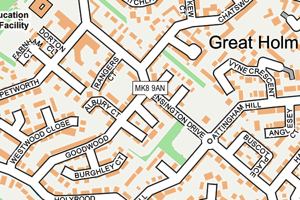 MK8 9AN map - OS OpenMap – Local (Ordnance Survey) MK8 9AN map - OS OpenMap – Local (Ordnance Survey)