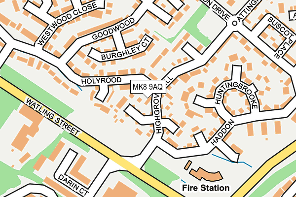 MK8 9AQ map - OS OpenMap – Local (Ordnance Survey)